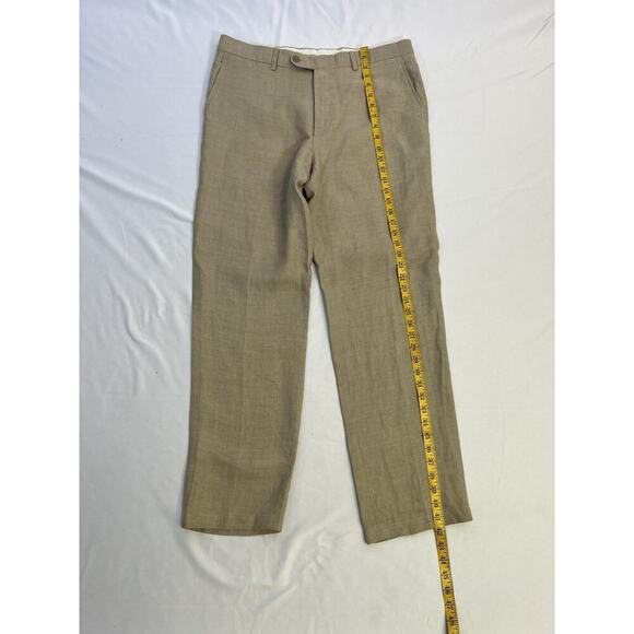Men’s Linen Tan Pants | Made In Italy Size 36 - Picture 9 of 13